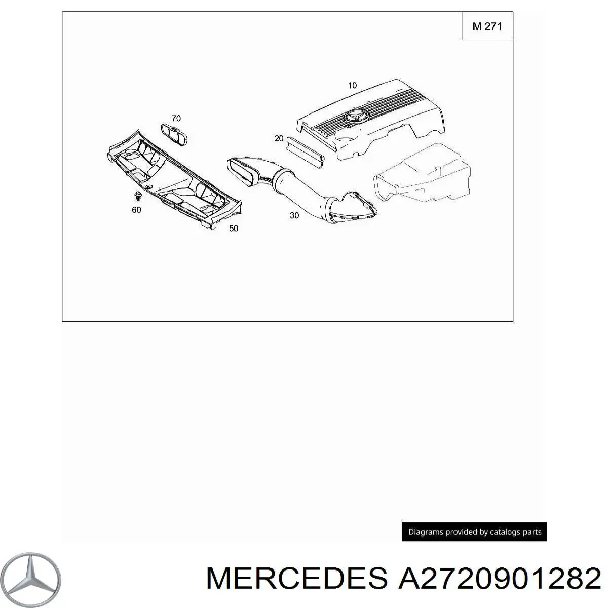 A2720901282 Mercedes tomada de ar de filtro de ar