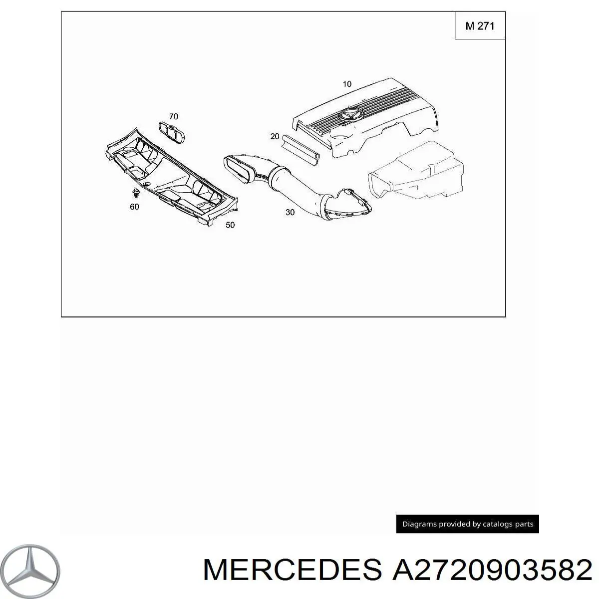 A2720903582 Mercedes воздухозаборник воздушного фильтра