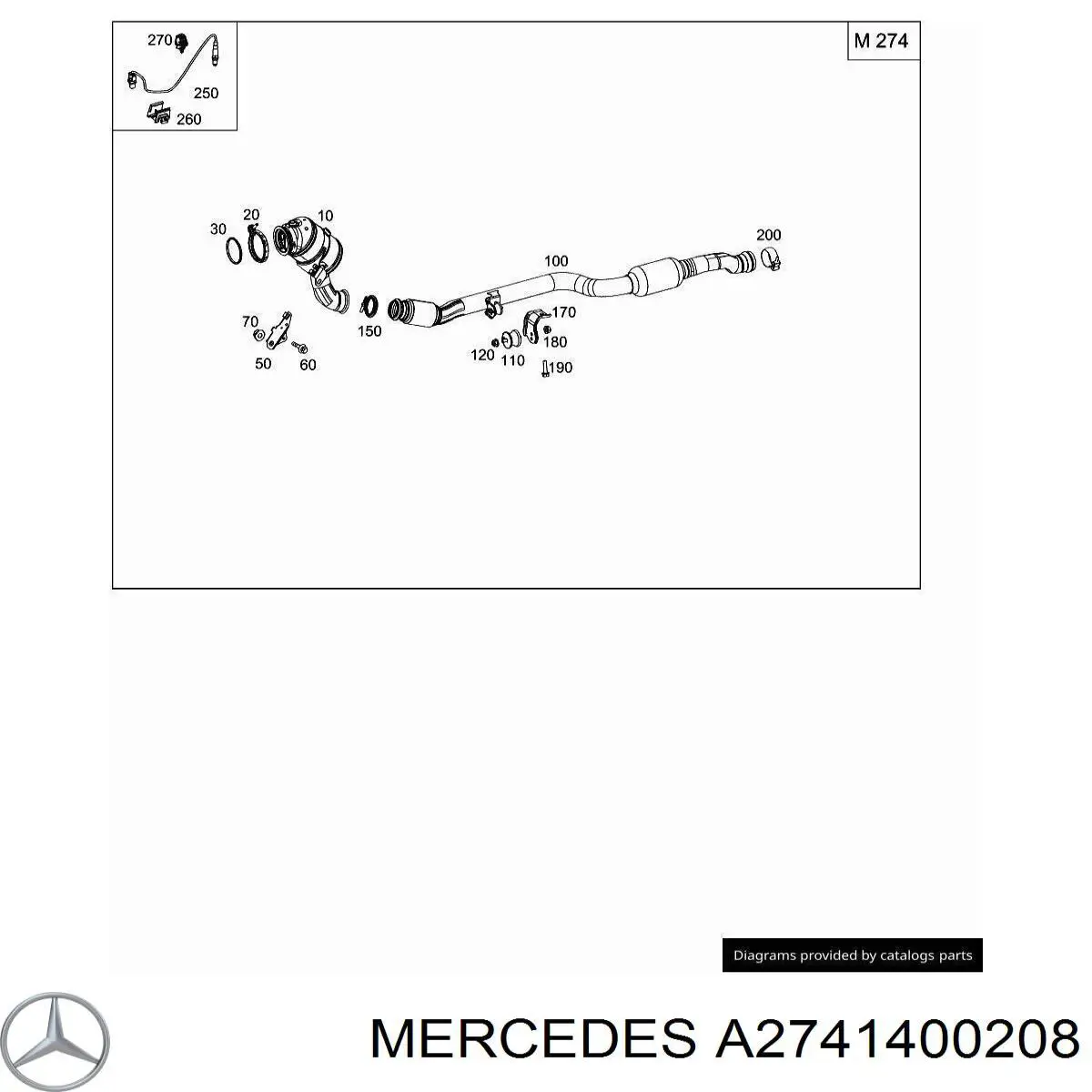 Каталитический нейтрализатор отработавших газов Mercedes A274140020880 цена, от 194.70 USD