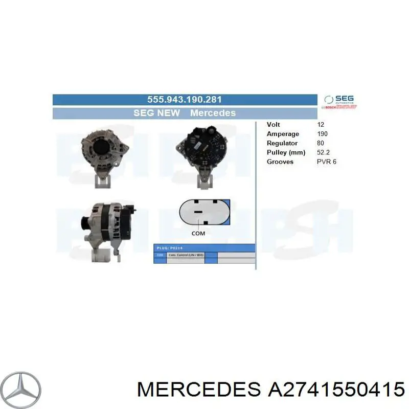 Инерционный шкив Mercedes A2741550415 цена, от 181.61 USD