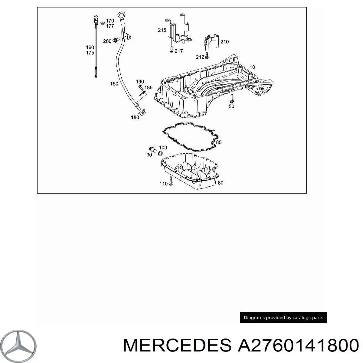 A276014180064 Mercedes vedante inferior de panela de cárter do motor
