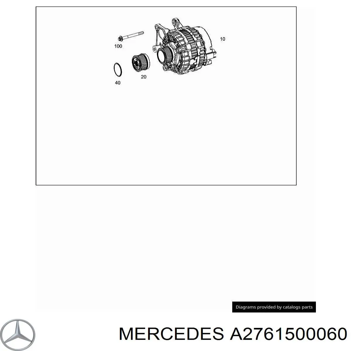 A2761500060 Mercedes polia do gerador