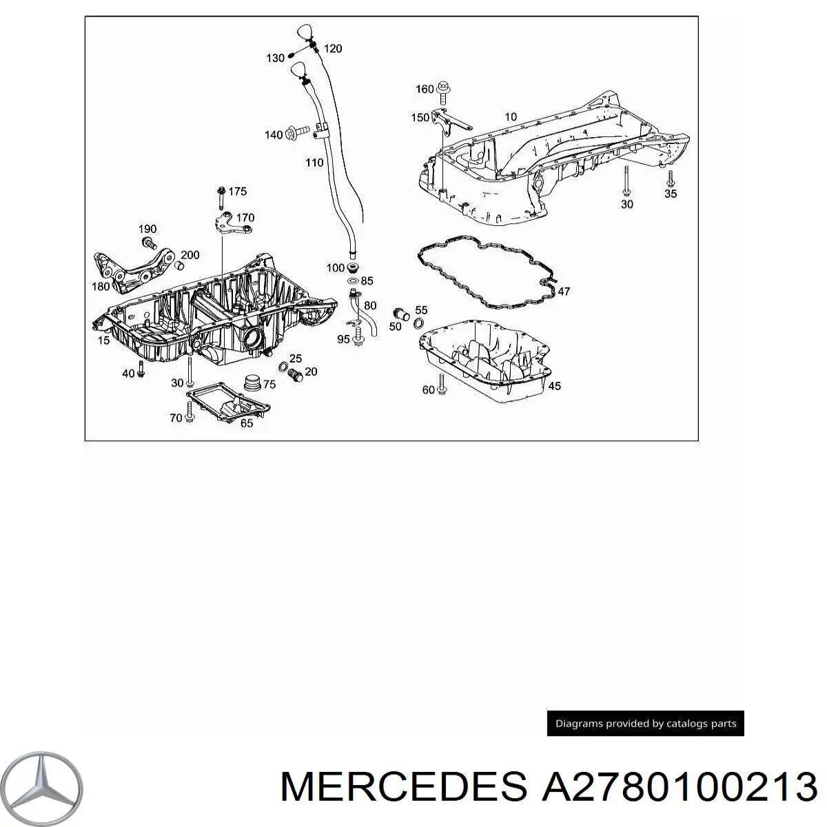 Поддон маслянный картера двигателя, верхняя часть на Mercedes S (C216)