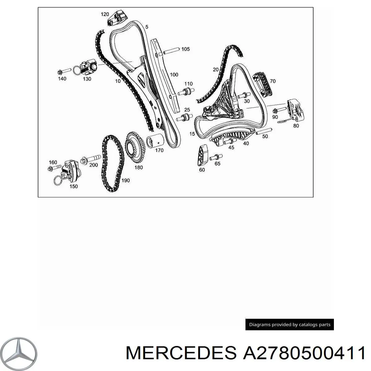 A2780500411 Mercedes reguladora de tensão esquerda da cadeia do mecanismo de distribuição de gás