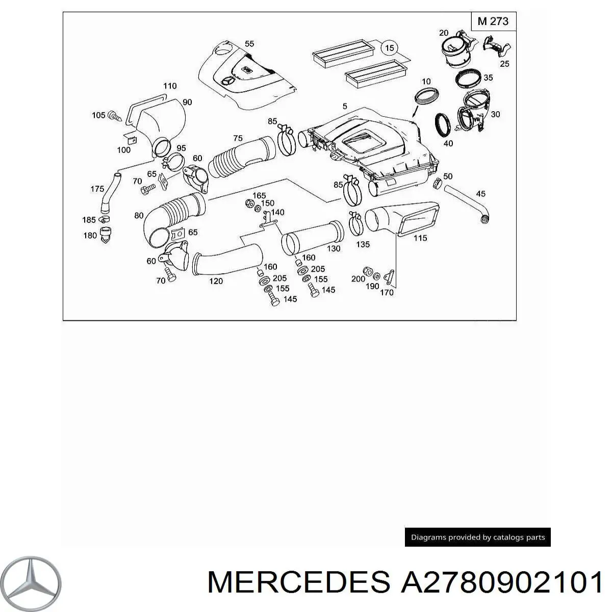 A2780900301 Mercedes Корпус воздушного фильтра левый