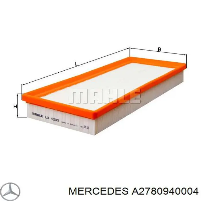 Элемент воздушного фильтра Mercedes A2780940004 цена, от 18.94 USD