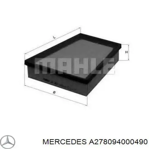 A278094000490 Mercedes filtro de ar