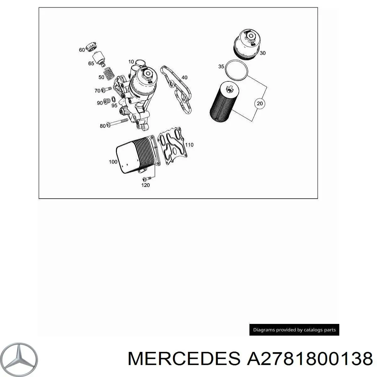 Крышка масляного фильтра A2781800138 Mercedes