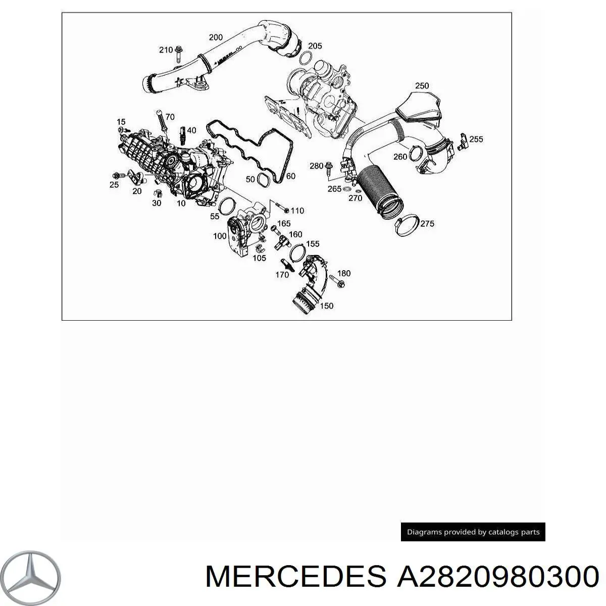 Прокладка впускного коллектора A282098030064 Mercedes