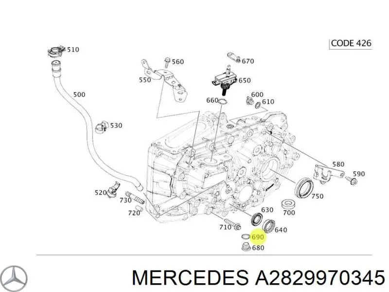 A2829970345 Mercedes прокладка пробки поддона двигателя
