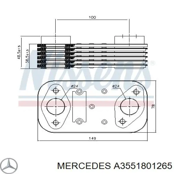 A3551801265 Mercedes радиатор масляный