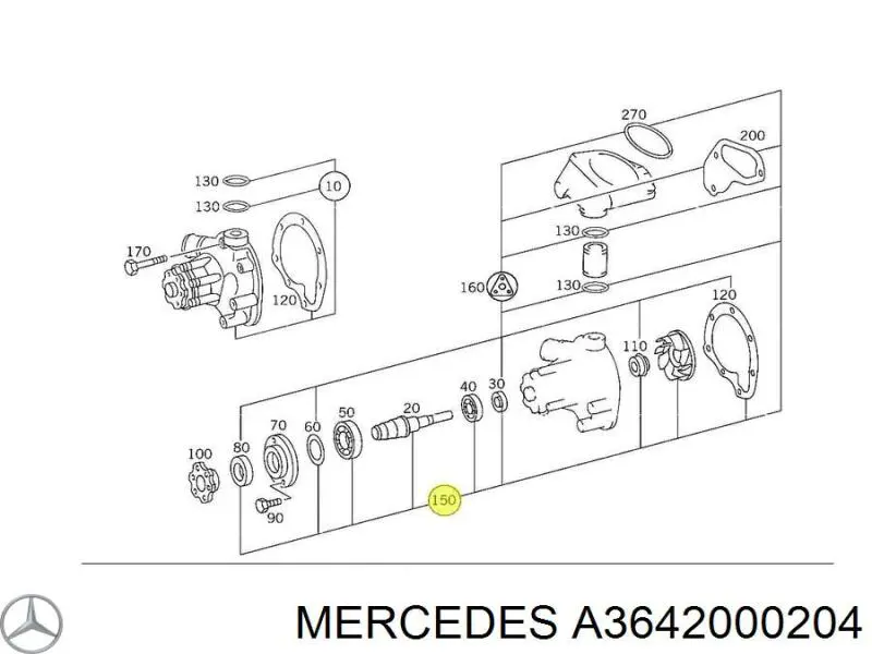 Ремкомплект водяной помпы A3642000204 Mercedes