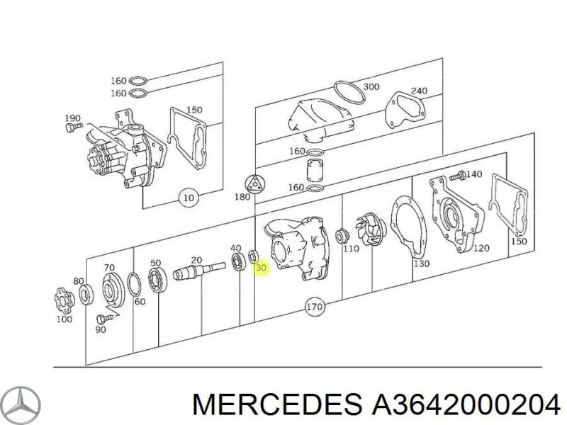 Ремкомплект помпы воды Mercedes A3642000204 цена, от 73.97 USD
