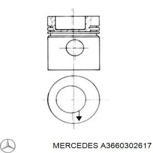 Поршень на 1 цилиндр 3660302617 Mercedes