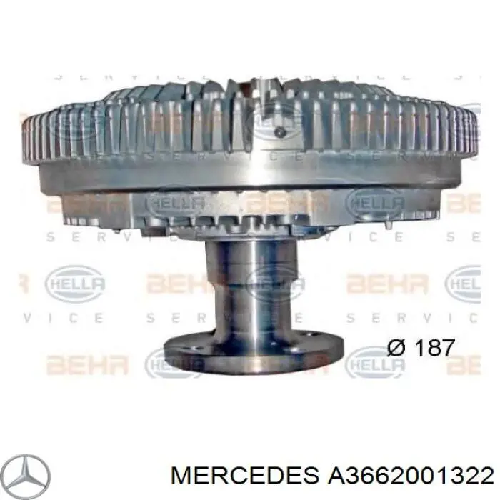 Купить A3662001322 Mercedes Муфта вентилятора охлаждения