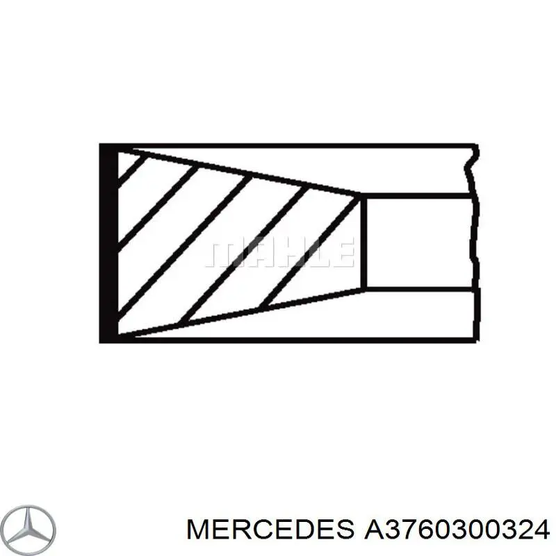 Комплект поршневых колец на 1 цилиндр, стандарт 3760300324 Mercedes