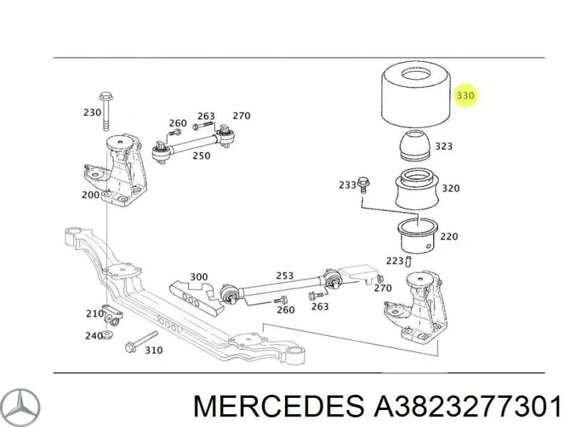 Пневмоподушка (пневморессора) моста заднего A3823277301 Mercedes