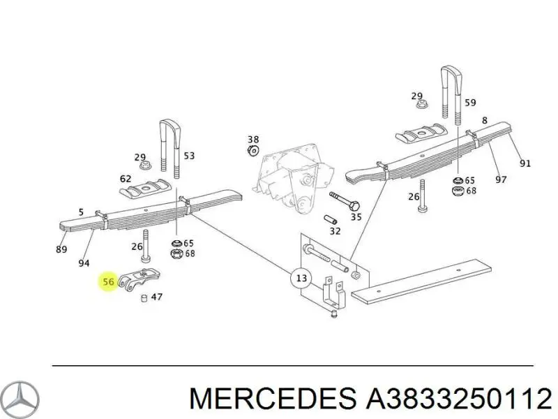 A3833250112 Mercedes Кронштейн рессоры заднего моста