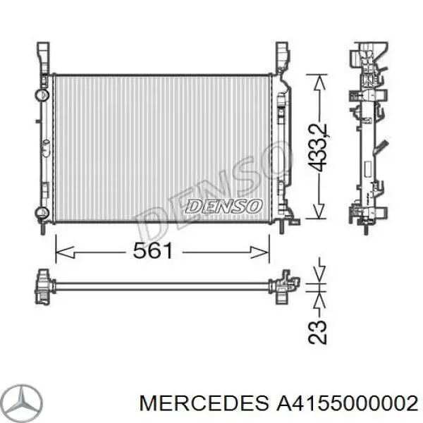 Купить A4155000002 Mercedes Радиатор водяной