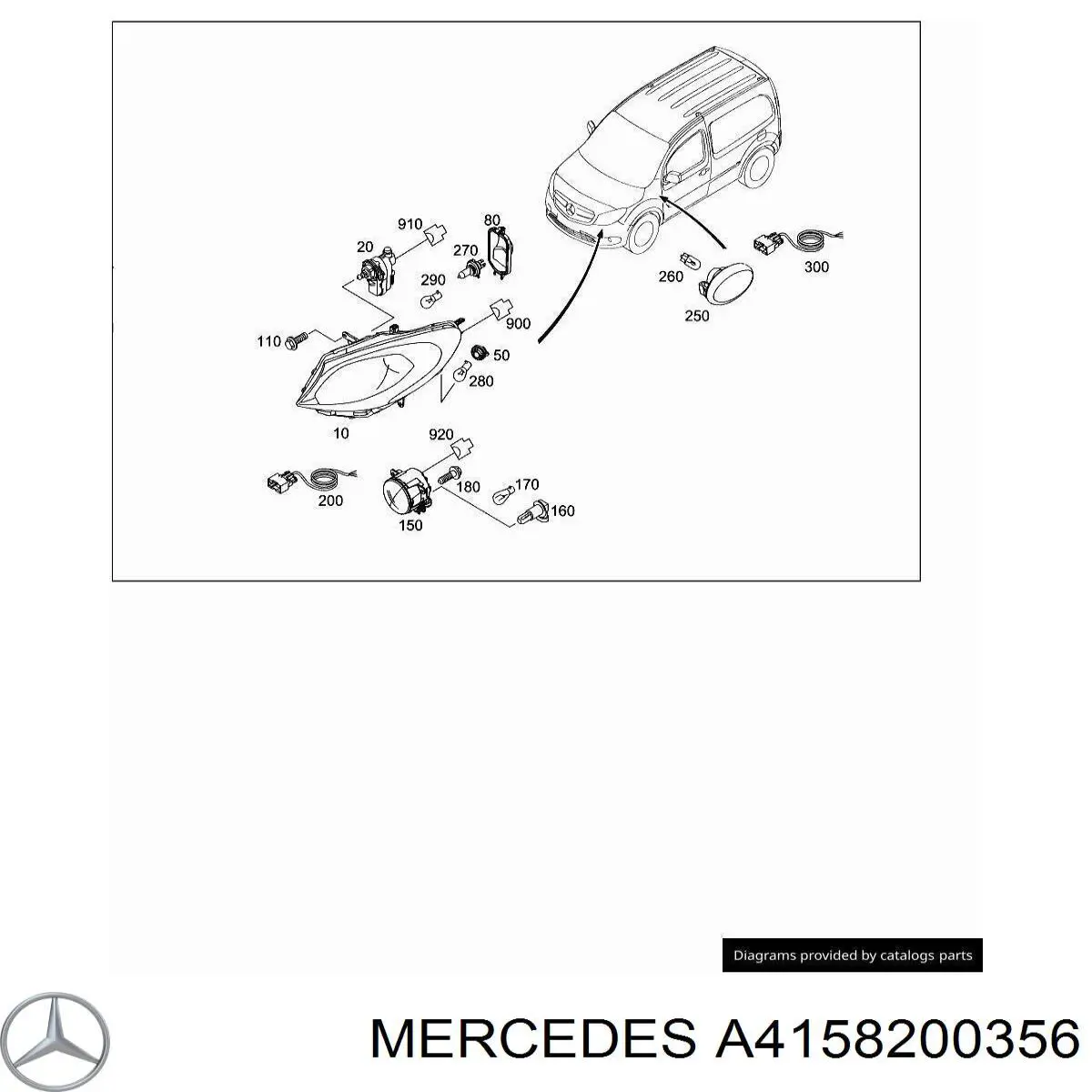 A4158200356 Mercedes фара противотуманная левая/правая