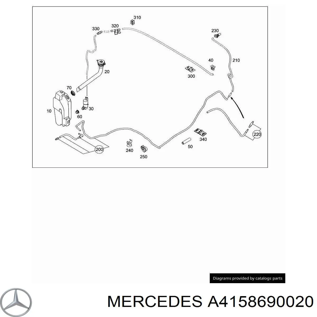 A4158690020 Mercedes tanque de fluido para lavador de vidro