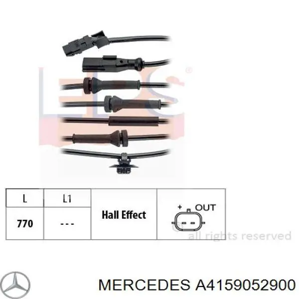 Датчик АБС (ABS) передний A4159052900 Mercedes