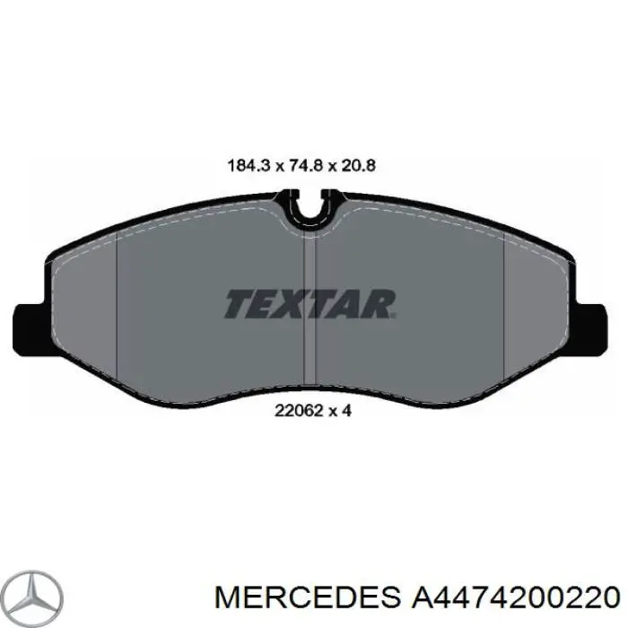 A4474200220 Mercedes sapatas do freio dianteiras de disco