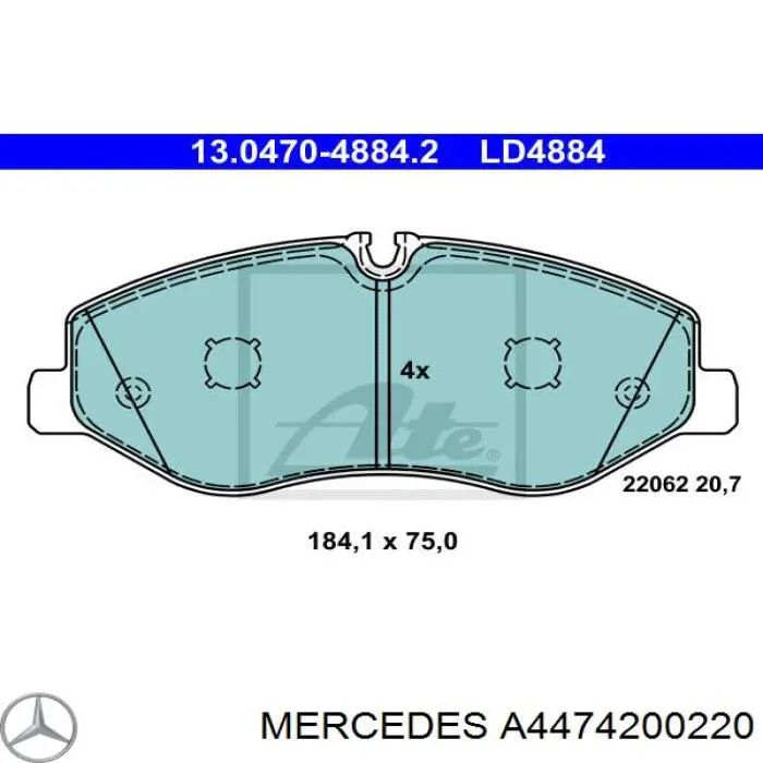 Колодки Mercedes A4474200220 цена, от 49.03 USD