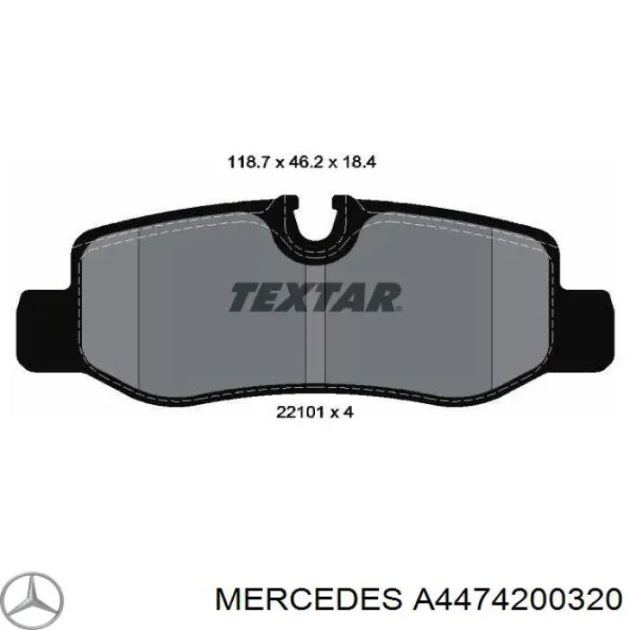Купить A4474200320 Mercedes Колодки тормозные задние, дисковые