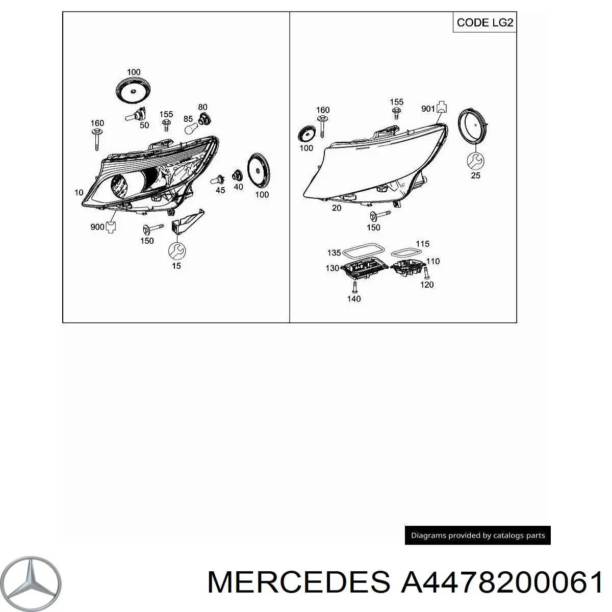 Купить A4478200061 Mercedes Фара левая передняя