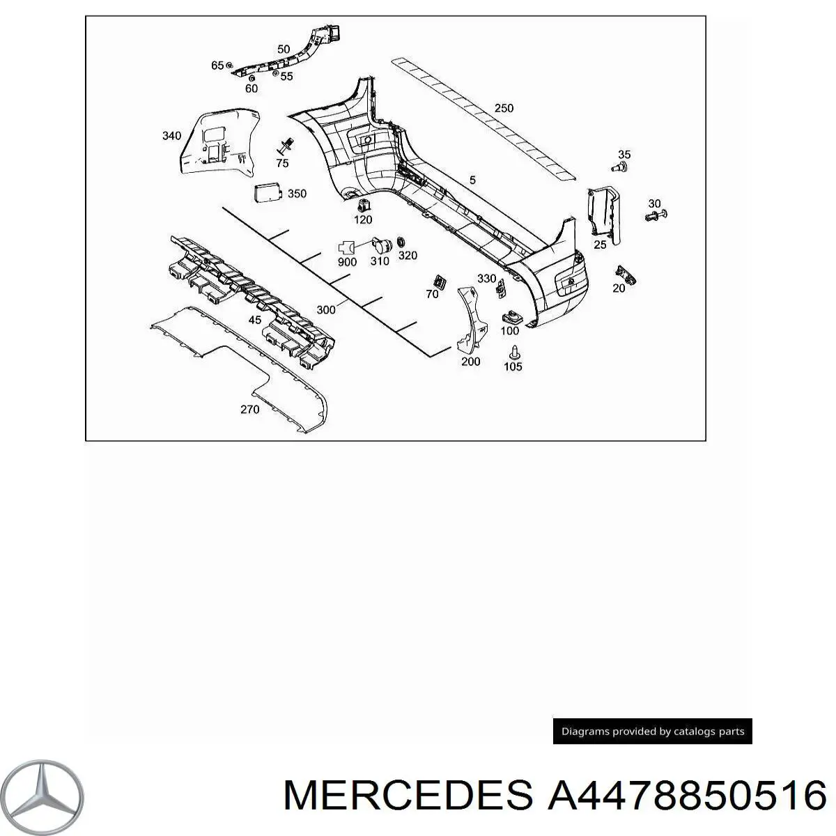Абсорбер бампера заднего Mercedes A4478850516 цена, от 35.44 USD