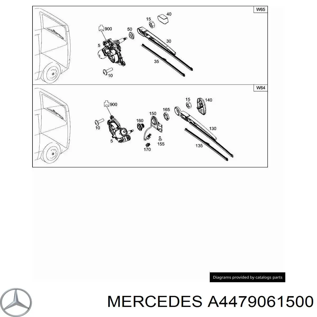 A4479061500 Mercedes Мотор заднего стеклоочистителя