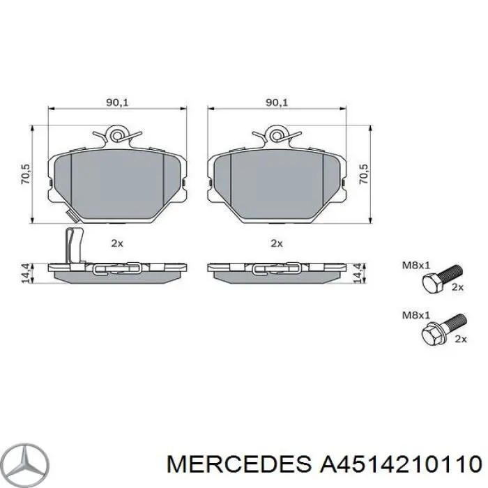 Колодки Mercedes A4514210110 цена, от 18.66 USD