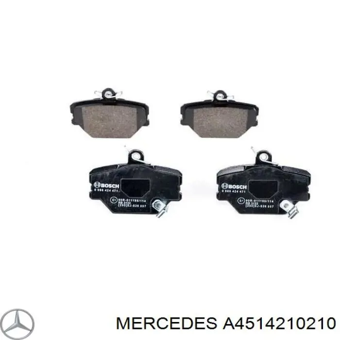 A4514210210 Mercedes sapatas do freio dianteiras de disco