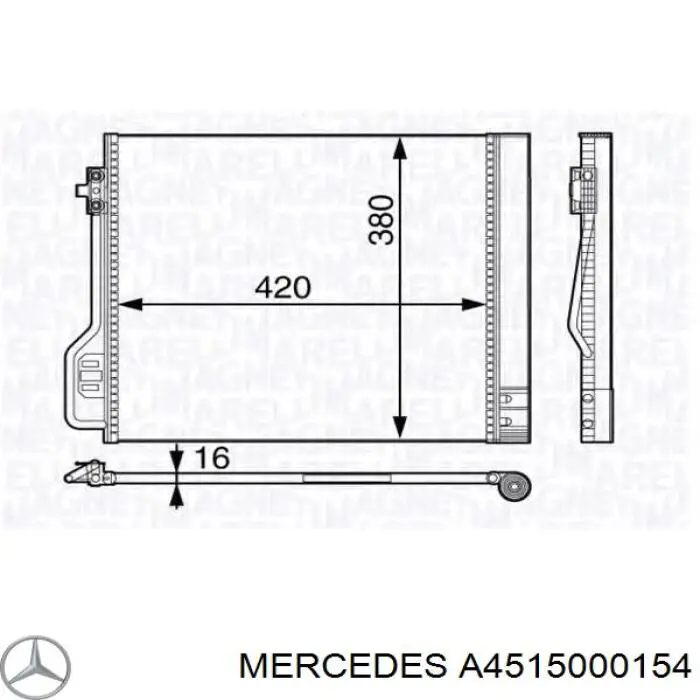 Радиатор кондиционера A4515000154 Mercedes