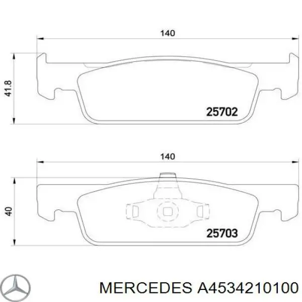 A4534210100 Mercedes колодки тормозные передние дисковые