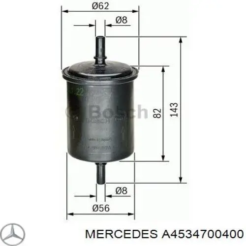 Filtro combustible A4534700400 Mercedes