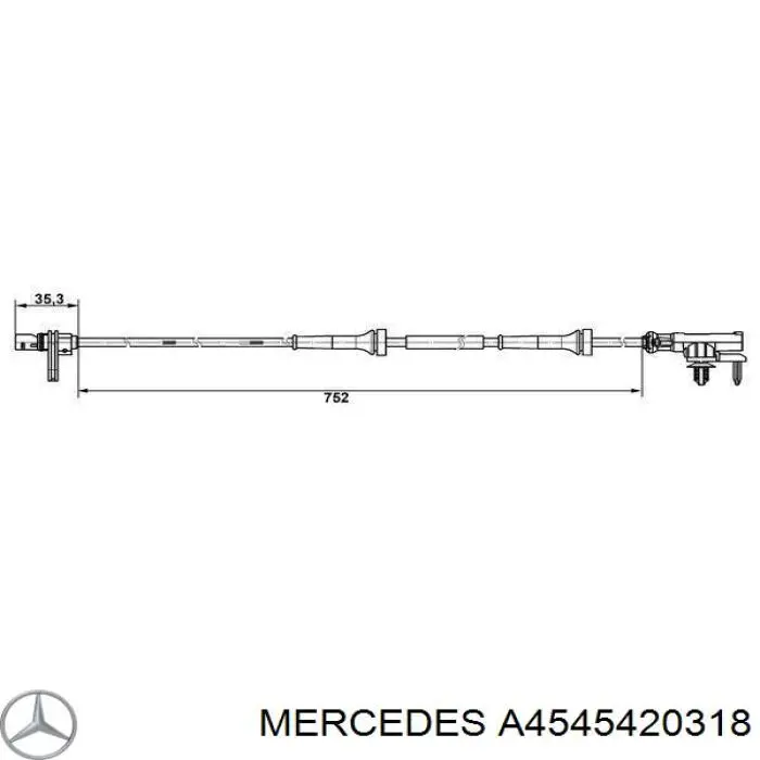 Датчик АБС (ABS) задний A4545420318 Mercedes