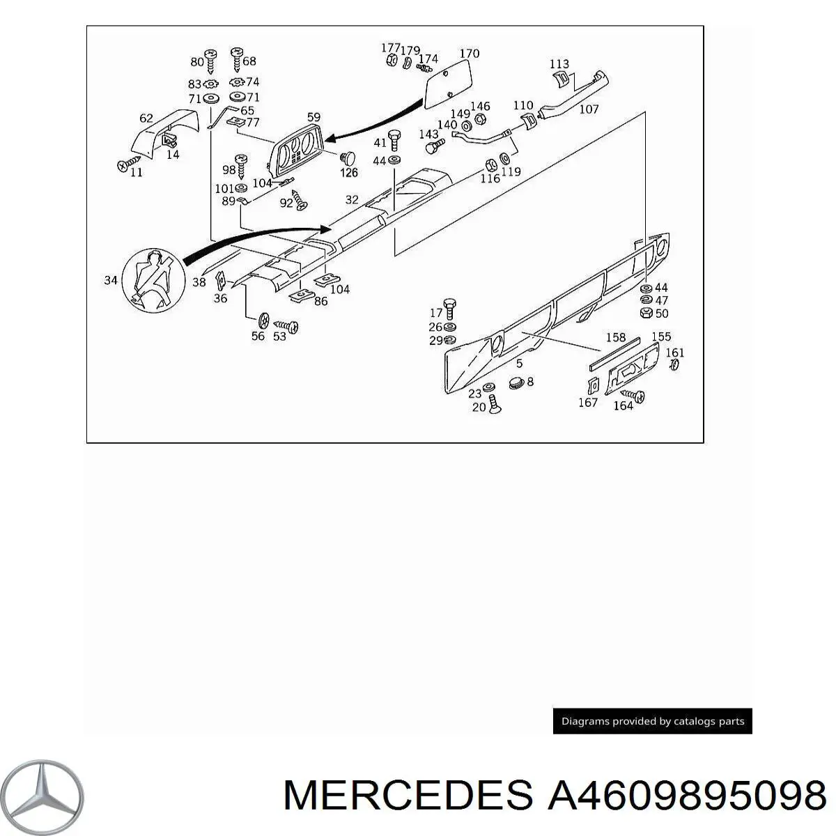  Mercedes A4609895098 цена, от 42.16 USD