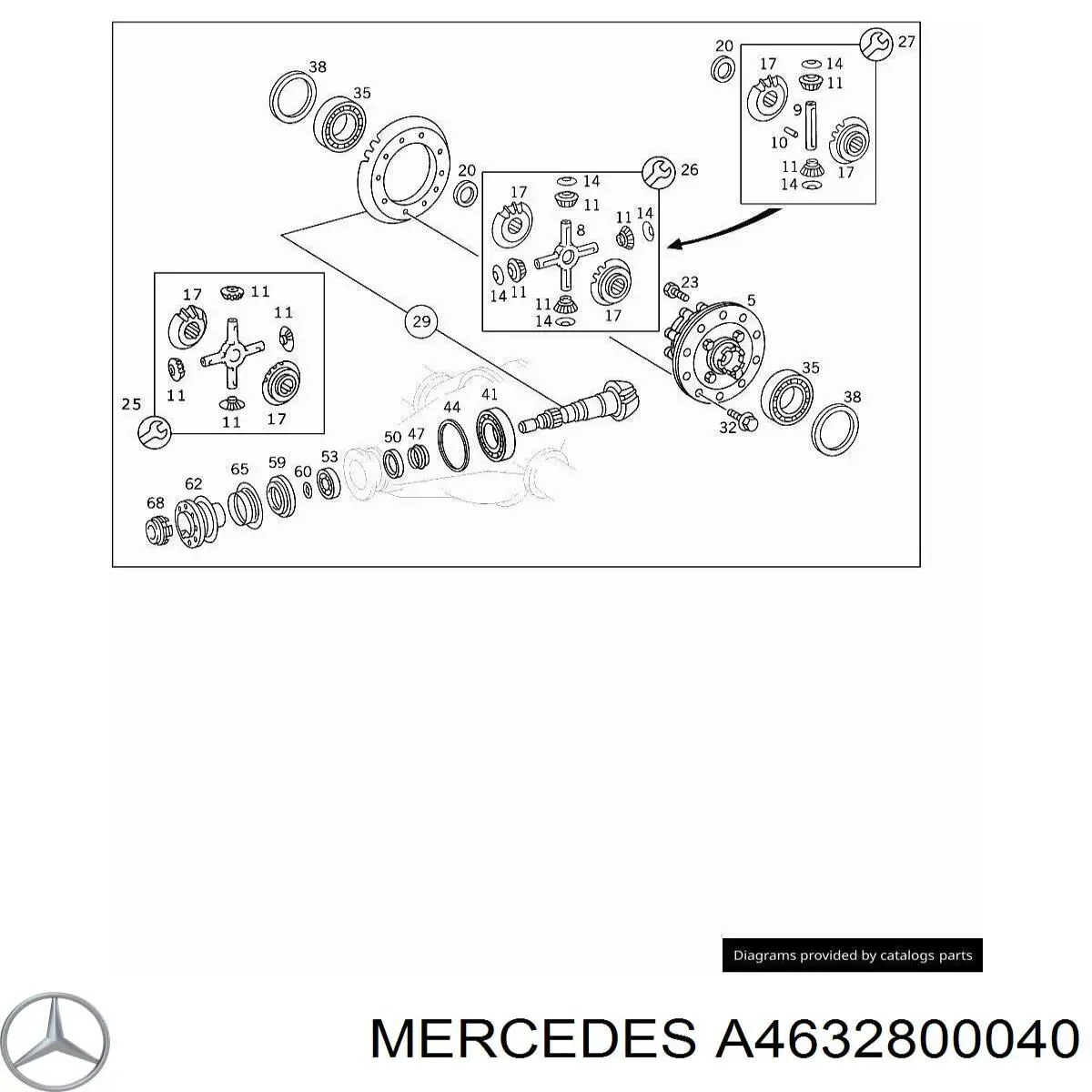 Ремкомплект дифференциала заднего моста на Mercedes Sprinter (906)