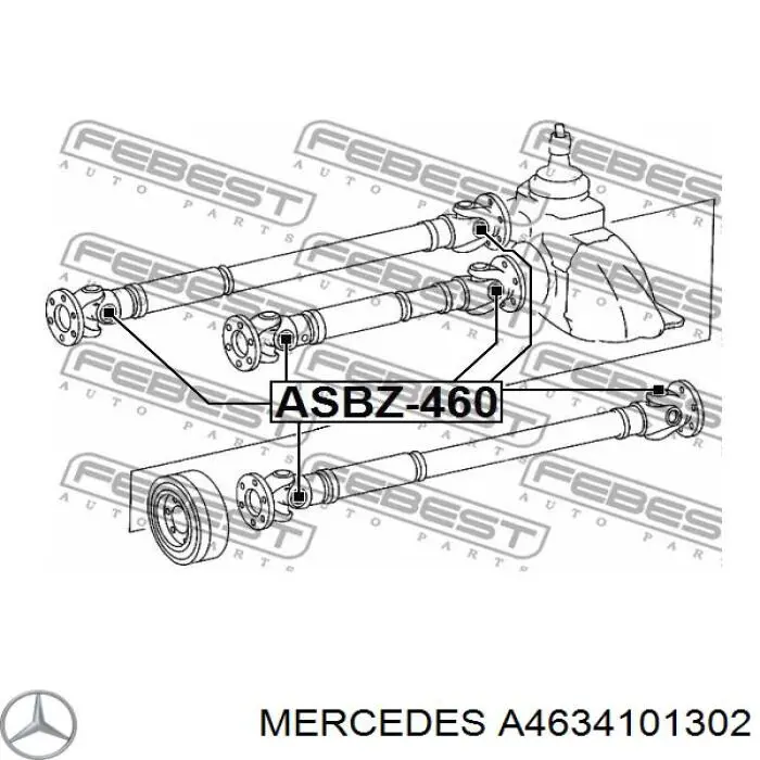 A4634101302 Mercedes junta universal até o eixo dianteiro