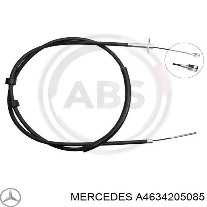 Трос ручного тормоза задний правый Mercedes A4634205085