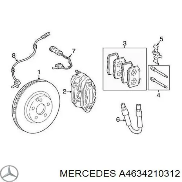 Передние тормозные диски A4634210312 Mercedes