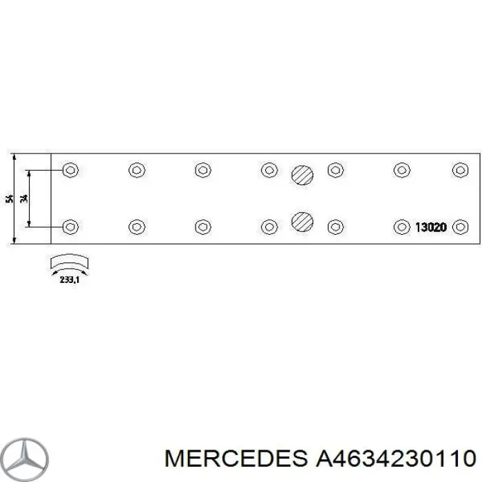 Накладка тормозная передняя (TRUCK) Mercedes A4634230110