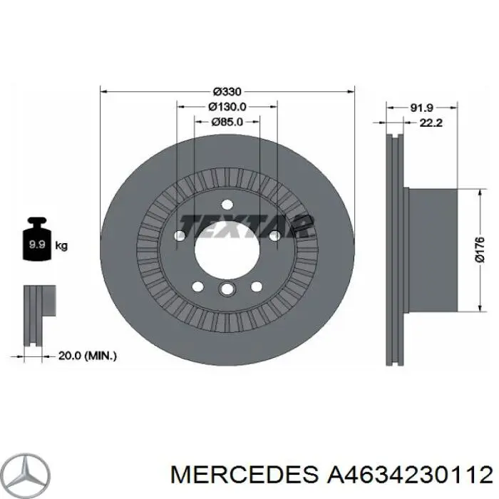 Тормозные диски A4634230112 Mercedes