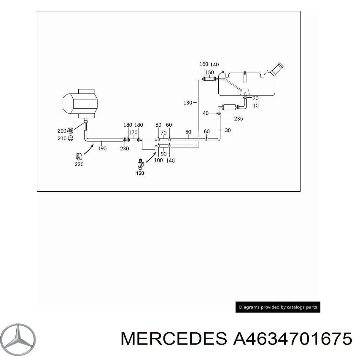 Трубка топливная, комплект Mercedes A4634701675
