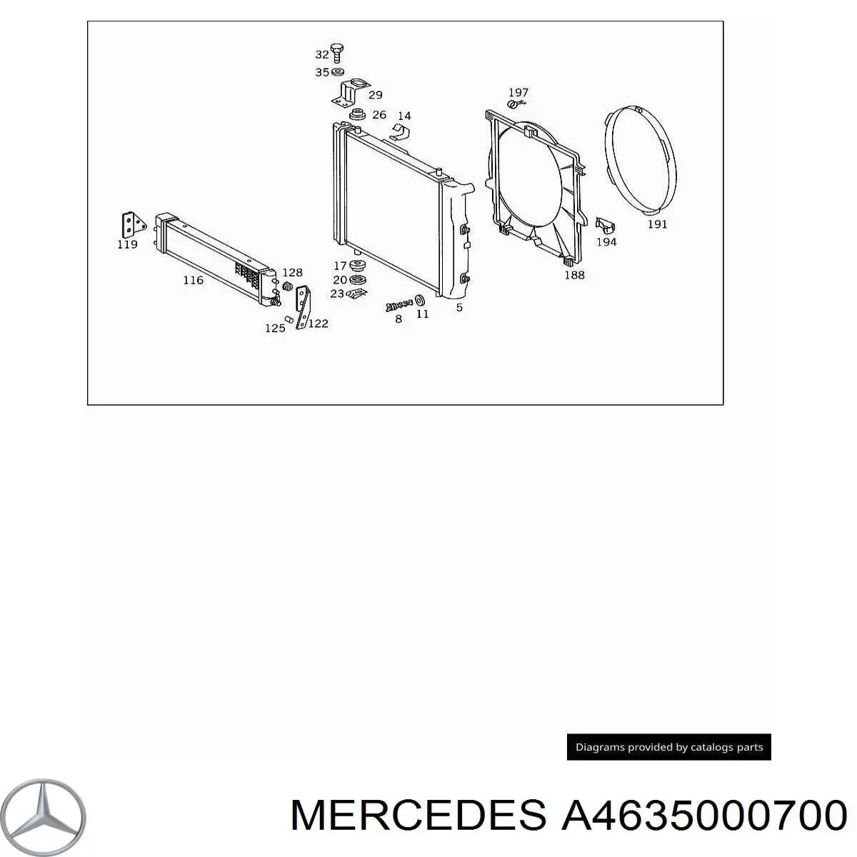 A4635000700 Mercedes radiador de esfriamento, caixa automática de mudança