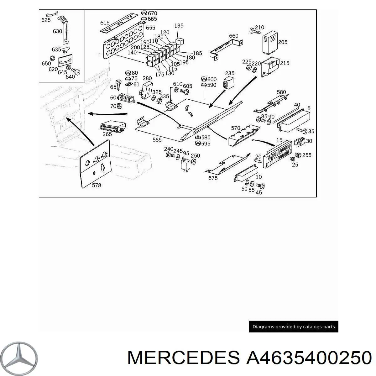 A4635400250 Mercedes Монтажный блок предохранителей