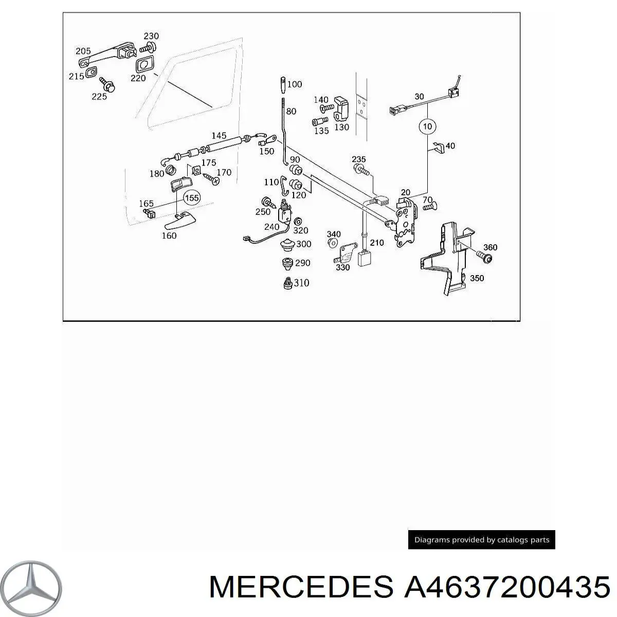 A4637200435 Mercedes fecho da porta dianteira direita