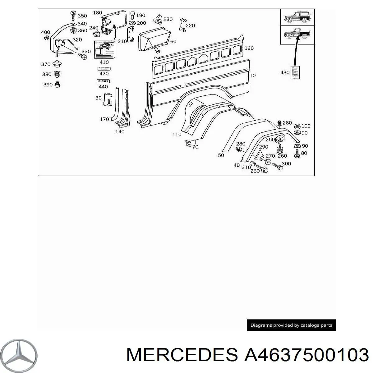 A4637500103 Mercedes Дверка бензобака